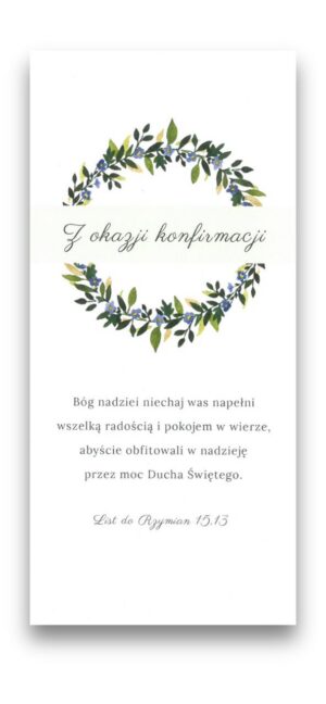 Konfirmacja kartka DL -wianek z paskiem – Rz 15,13