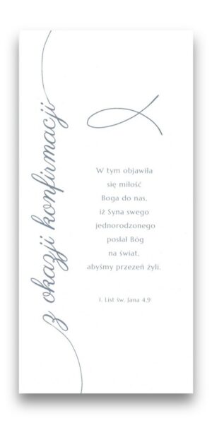 Konfirmacja kartka DL – rybka – 1 J 4,9