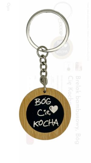 Brelok bambusowy – Bóg Cie kocha