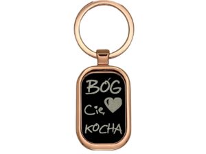 Brelok miedziany czarny – Bóg Cie kocha