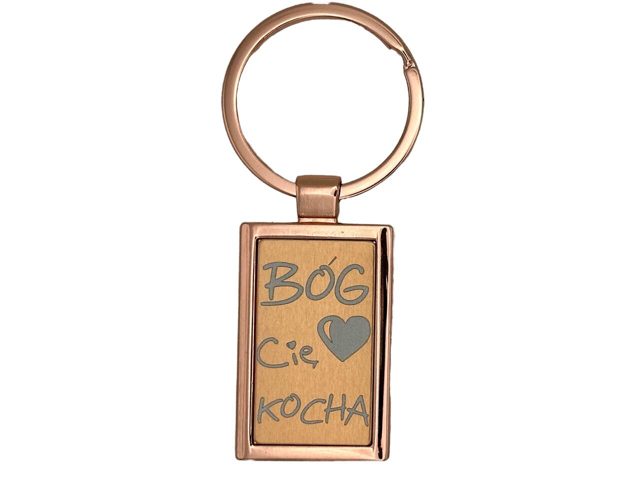 Brelok miedziany prostokąt - Bóg Cię kocha Brelok miedziany prostokąt – Bóg Cię kocha